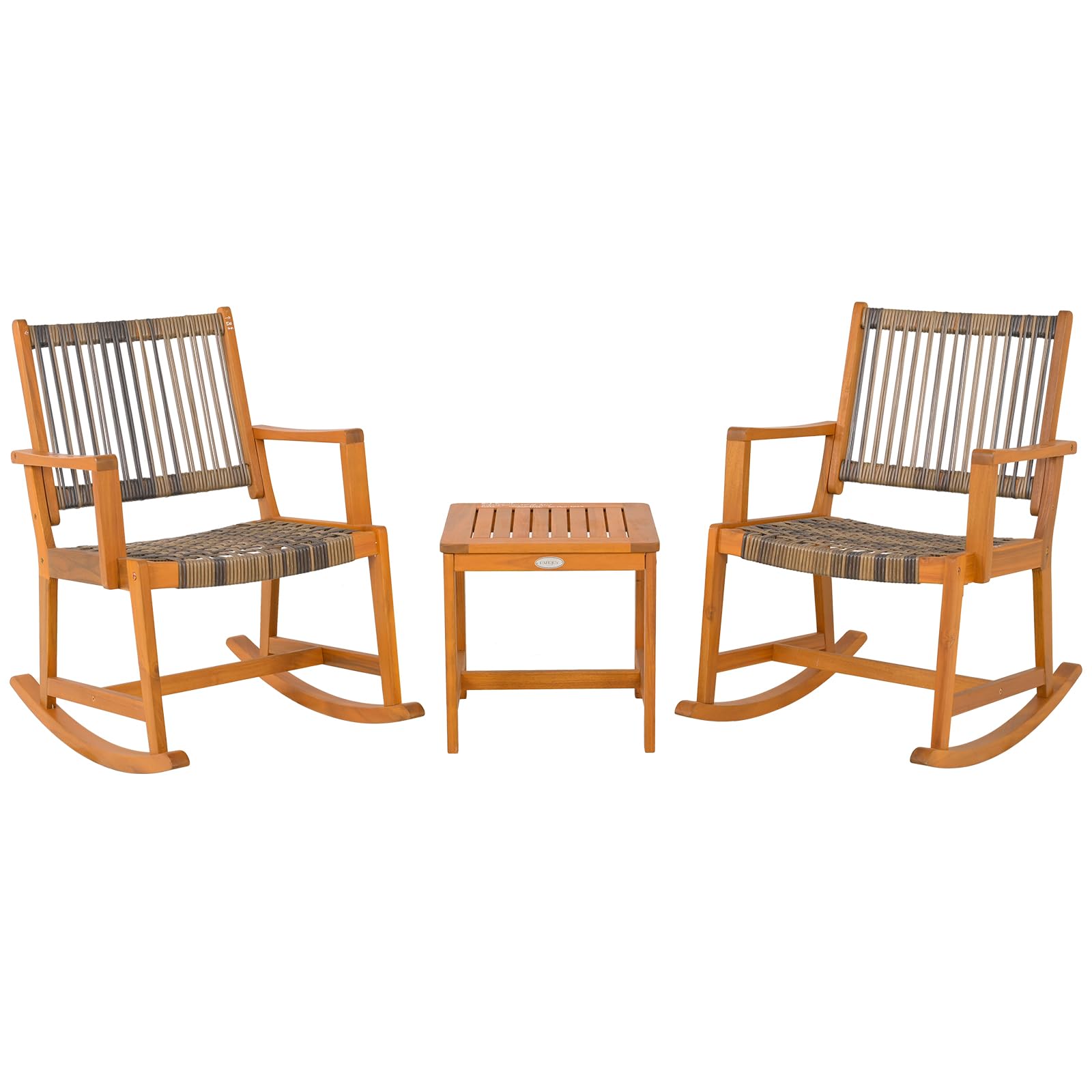 Tangkula 3 Piece Patio Rocking Set